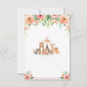 Tribal Woodland Animals Floral Diaper Raffle Kaart (Achterkant)