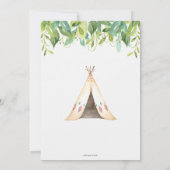 Tribal Woodland Animals GreenGenery Baby shower Bedankkaart (Achterkant)