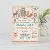 Tribal Woodland Animals Wild One 1st Birthday Kaart (Staand voorkant)