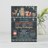 Tribal Woodland Baby shower Boho Forest Animals Kaart (Staand voorkant)
