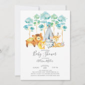 Tribal Woodland Baby shower Invitation Kaart (Voorkant)