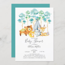 Tribal Woodland Baby shower Invitation