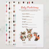 Tribal Woodland Baby shower Predication Game (Voorkant / Achterkant)