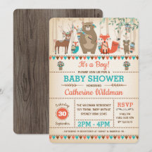 Tribal Woodland Baby shower Rustige bosdieren