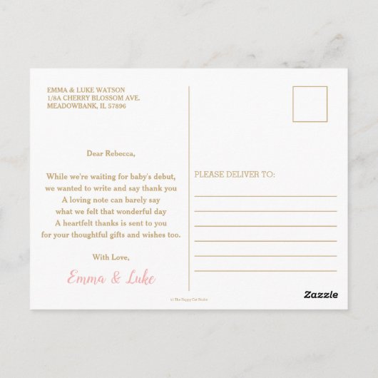 Tribal Woodland Baby shower Verjaardag Dank u Briefkaart (Achterkant)