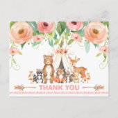 Tribal Woodland Baby shower Verjaardag Dank u Briefkaart (Voorkant)