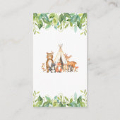 Tribal Woodland Dieren Groene Luier Raffle Informatiekaartje (Achterkant)