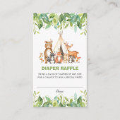 Tribal Woodland Dieren Groene Luier Raffle Informatiekaartje (Voorkant)