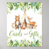 Tribal Woodland Greenery Baby shower Kaarten Gifts Poster (Voorkant)