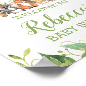 Tribal Woodland Greenery Baby shower Welkomstbord Poster (Hoek)