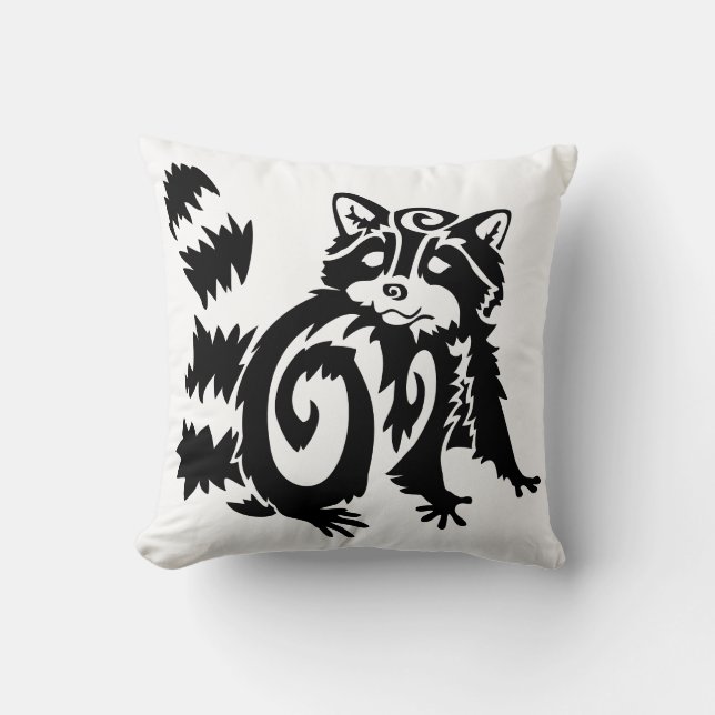 Tribal Woodland Raccoon Design Kussen (Voorkant)