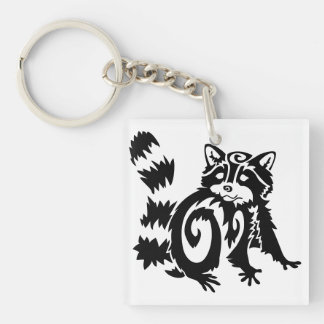 Tribal Woodland Raccoon Design Sleutelhanger
