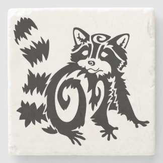Tribal Woodland Raccoon Design Stenen Onderzetter