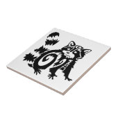 Tribal Woodland Raccoon Design Tegeltje (Zijkant)
