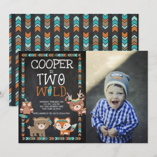 Tribal Woodland, twee wilde dieren Kaart (Voorkant / Achterkant)