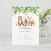Tribal Woodland Virtual Baby shower Mail Greenery Kaart (Staand voorkant)
