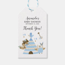 Tribal Woodland Wild Baby shower Favor Gift Label