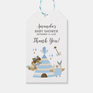 Tribal Woodland Wild Baby shower Favor Gift Label Cadeaulabel