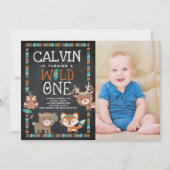 Tribal Woodland, WILD ÉÉN, 1STE verjaardag Kaart (Voorkant)