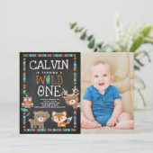 Tribal Woodland, WILD ÉÉN, 1STE verjaardag Kaart (Staand voorkant)