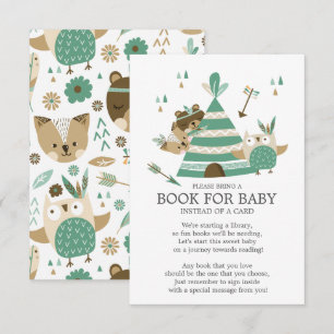 Tribal Woodland Wild Een Baby shower Boek voor Bab Kaart
