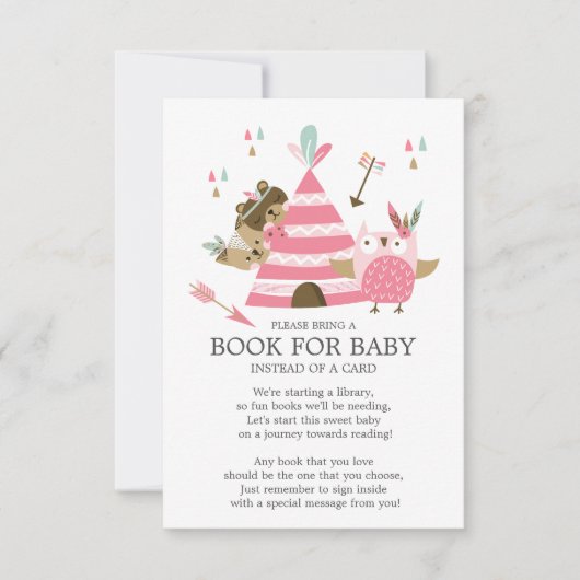 Tribal Woodland Wild Een Baby shower Boek voor Bab Kaart (Voorkant)