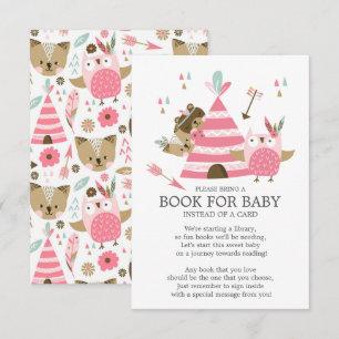 Tribal Woodland Wild Een Baby shower Boek voor Bab Kaart