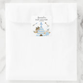 Tribal Woodland Wild Een Baby shower Favor Sticker (Tas)