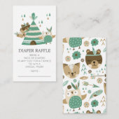 Tribal Woodland Wild Een Baby shower Luierticket Informatiekaartje (Voorkant / Achterkant)