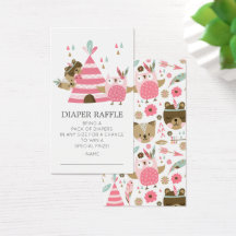 Tribal Woodland Wild Een Baby shower Luierticket