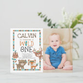 Tribal Woodland, WILD ONE, 1e verjaardag Kaart (Staand voorkant)