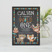 Tribal Woodland, Wild One, 1e verjaardag Kaart (Staand voorkant)