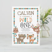 Tribal Woodland, Wild One, 1e verjaardag Kaart (Staand voorkant)