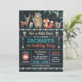 Tribal Woodland Wild One 1st Birthday Party Animal Kaart (Staand voorkant)