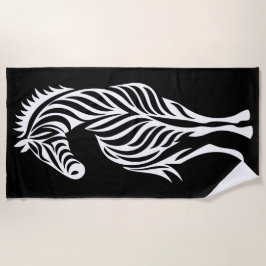 Tribal Zebra Silhouette Minimal Animal Design Strandlaken