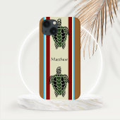 Tribal Zee Schildpadden met Verticle Stripes Case-Mate iPhone Case