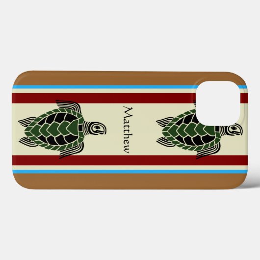 Tribal Zee Schildpadden met Verticle Stripes Case-Mate iPhone Case (Achterkant (horizontaal))