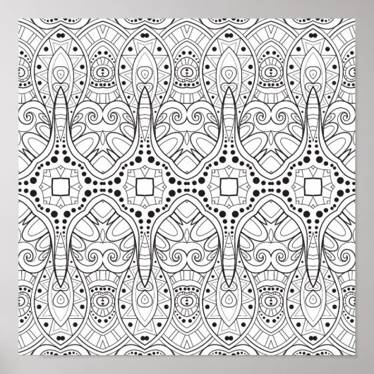 Tribal Zendoodle Design 2 Poster (Voorkant)