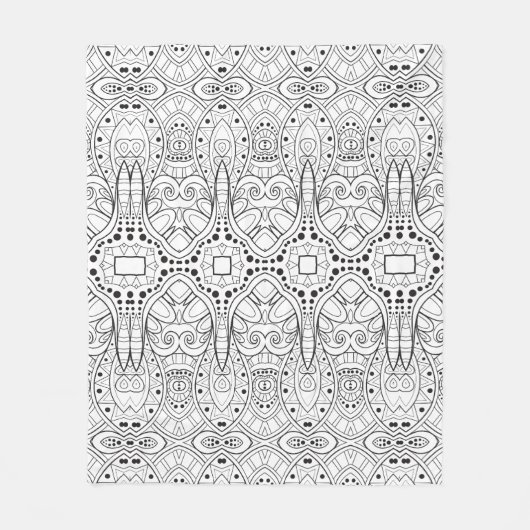 Tribal Zendoodle Design Fleece Deken (Voorkant)