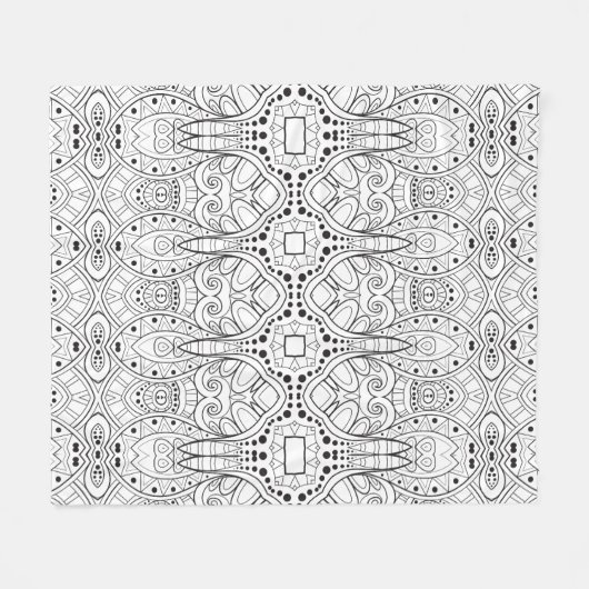 Tribal Zendoodle Design Fleece Deken (Voorkant (Horizontaal))