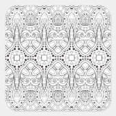 Tribal Zendoodle Design Vierkante Sticker (Voorkant)