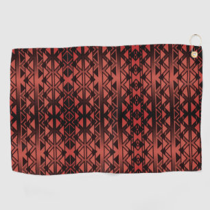 Tribal ZigZag driehoeken op gradiënt donkere zalm Golfhanddoek