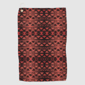 Tribal ZigZag driehoeken op gradiënt donkere zalm Golfhanddoek (Voorkant)