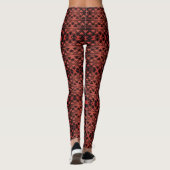 Tribal ZigZag driehoeken op gradiënt donkere zalm Leggings (Achterkant)