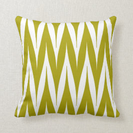 Tribal Zigzag Spike Pattern Chartreuse Green Kussen