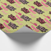 Tribal Zoo - Roze + Groen (Kinder inpakpapier) Cadeaupapier (Hoek)