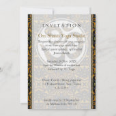 Tribal Zwart Goud Zon Yoga Workshop Uitnodigingen (Achterkant)