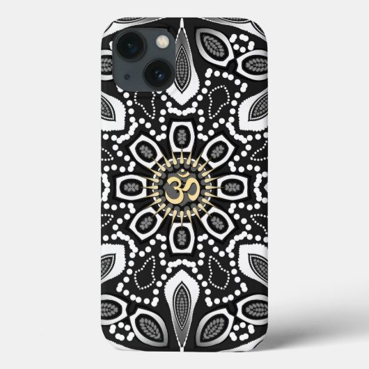 Tribal Zwart+Wit Aum Case-Mate iPhone Case (Achterkant)
