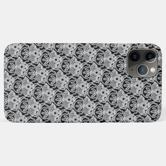 Tribal Zwart, wit en grijs iPhone case (Achterkant (horizontaal))
