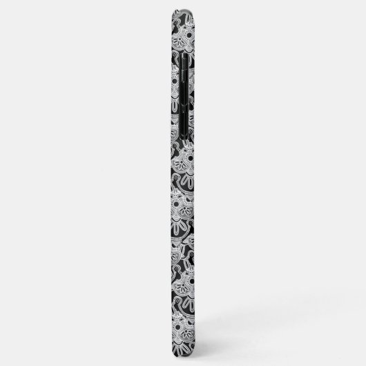 Tribal Zwart, wit en grijs iPhone case (Achterkant/links)